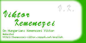 viktor kemenczei business card